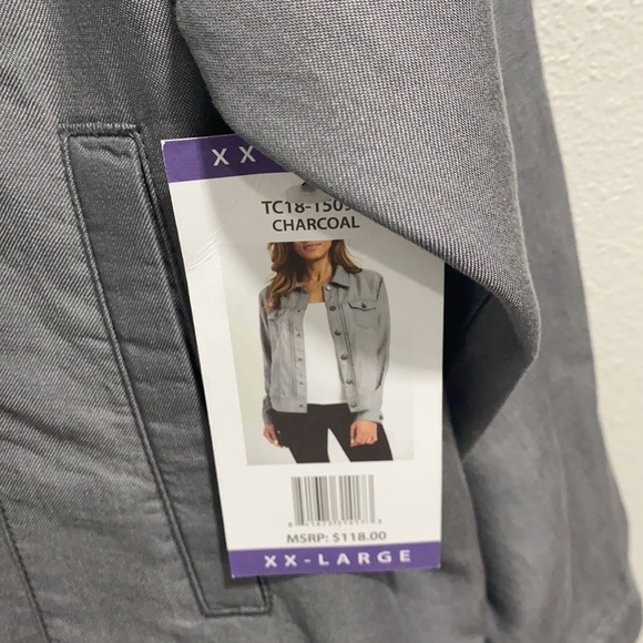 Tahari TC18-1509S Shacket Charcoal XXL - Picture 5 of 11